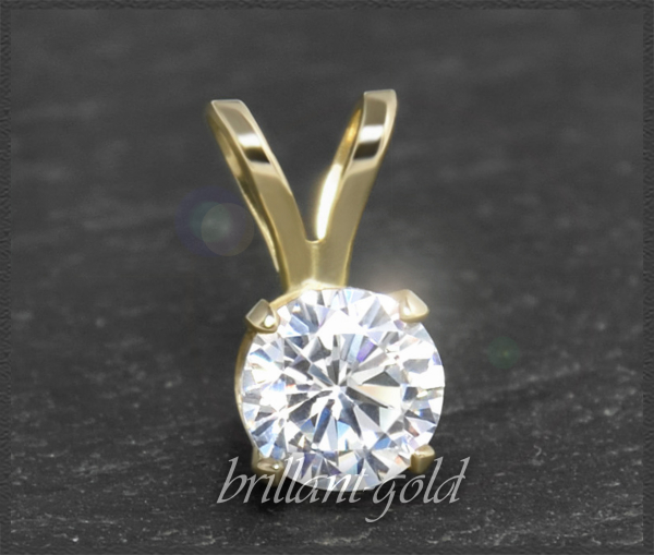 Brillant Anhänger 750 Gold; 1,01ct, River D, VVS1